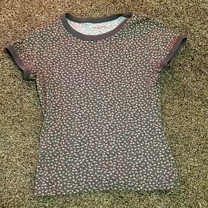 Arizona Jeans gray floral shirt XS